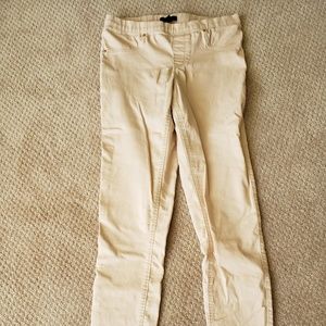 H&M beige cotton twill stretch leggings